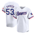 Texas Rangers #53 Adolis Garc¨ªa White Puhics 2023 World Series Champions Stitched Jersey