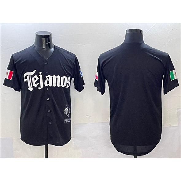 Texas Rangers Blank Black Puhics Mexico 2025 Vapor Premier Limited Stitched Jersey