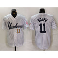 New York Yankees #11 Anthony Volpe White Puhics Pinstripe Fashion Cool Base Jerseys