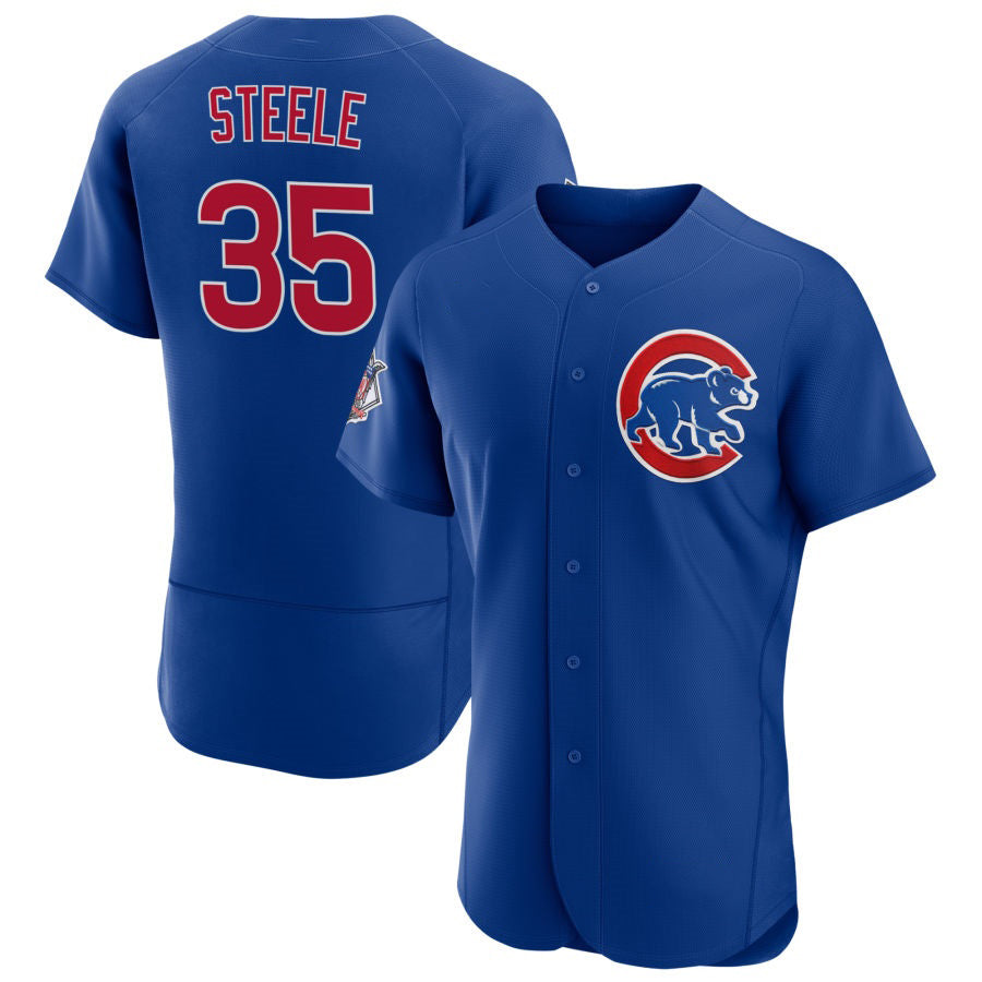 Chicago Cubs #35 Justin Steele Royal Puhics Alternate FlexBase Player Jersey