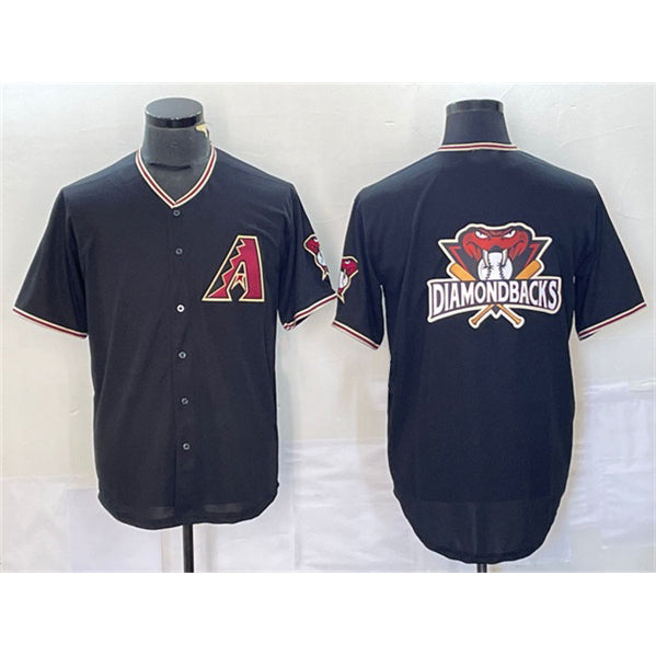 Arizona Diamondbacks Black Puhics Team Big Logo Cool Base Stitched Jersey