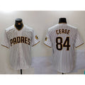 San Diego Padres #84 Dylan Cease White Puhics Team Logo Stitched Cool Base Jersey