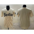 Boston Red Sox Blank Cream Puhics Gothic Vapor Limited Stitched Jersey
