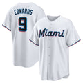 Miami Marlins #9 Xavier Edwards White Puhics Home Replica Jersey