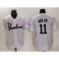 New York Yankees #11 Anthony Volpe White Puhics Pinstripe Fashion Cool Base Jersey 2