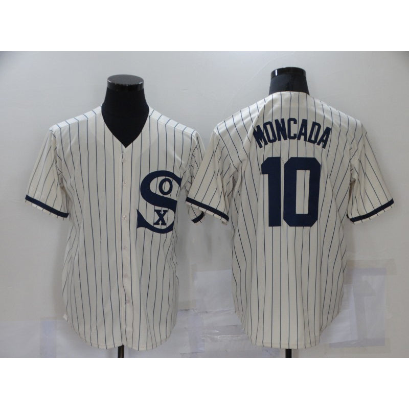 Chicago White Sox #10 Yoan Moncada 2021 Cream Puhics Field of Dreams Name Cool Base Stitched Jersey