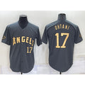 Los Angeles Angels #17 Shohei Ohtani Number Grey Puhics 2022 All Star Stitched Cool Base Jersey