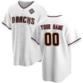 Custom Arizona Diamondbacks Active Player White Puhics 2023 World Series Home Cool Base Stitched Jersey
