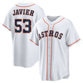Houston Astros #53 Cristian Javier White Puhics Home Replica Jersey