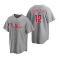 Philadelphia Phillies #12 Kyle Schwarber Gray Puhics Cool Base Stitched Jersey