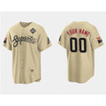 Custom Arizona Diamondbacks Active Player Gold Puhics 2023 World Series City Connect Cool Base Stitched Jersey