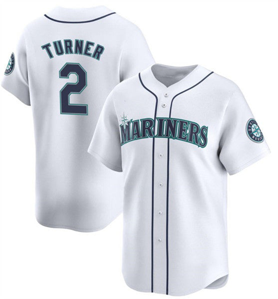 Seattle Mariners #2 Justin Turner White Puhics 2024 Home Limited Stitched jersey