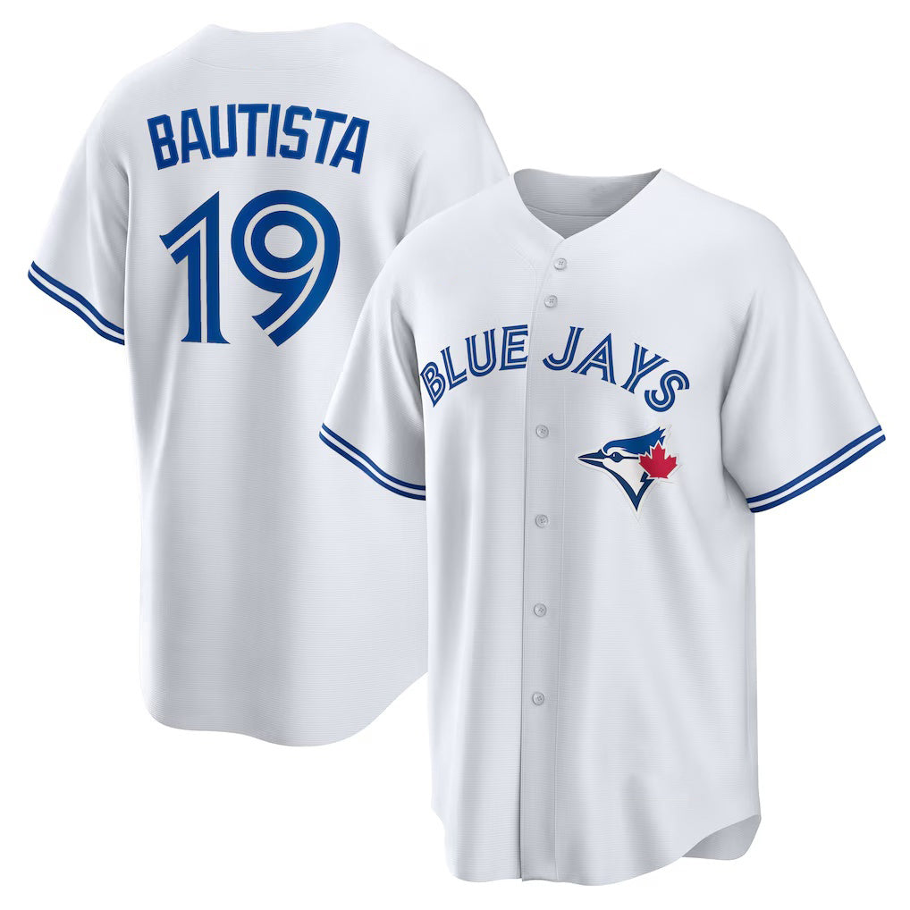 Toronto Blue Jays #19 Jose Bautista White Puhics Home Retired Player Replica Jersey