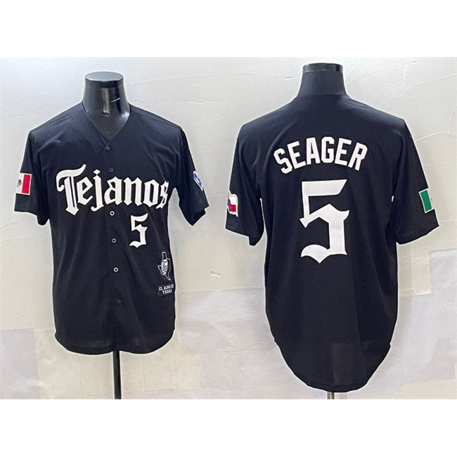 Texas Rangers #5 Corey Seager Black Puhics Mexico 2025 Vapor Premier Limited Stitched Jersey