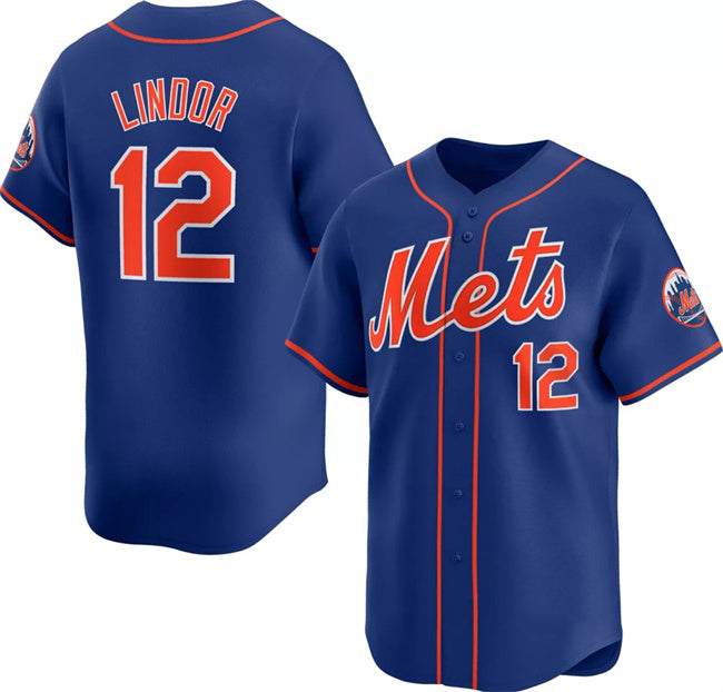 New York Mets #12 Francisco Lindor Royal Puhics 2024 Alternate Limited Stitched Jersey