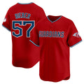 Cleveland Guardians #57 Shane Bieber Red Puhics Alternate Limited Stitched Jersey