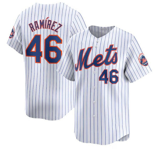 New York Mets #46 Yohan Ramirez White Puhics 2024 Home Limited Stitched Jersey