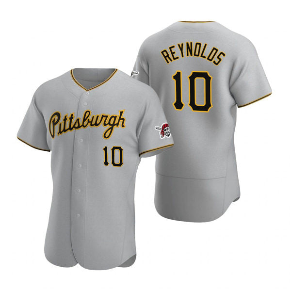 Pittsburgh Pirates #10 Bryan Reynolds Gray Puhics Road Flex Base Jersey