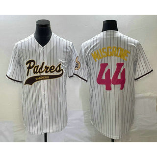 San Diego Padres #44 Joe Musgrove White Puhics Pinstripe 2023 City Connect Cool Base Stitched Jersey