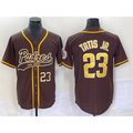 San Diego Padres #23 Fernando Tatis Jr Number Brown Puhics NEW 2023 Cool Base Stitched Jersey