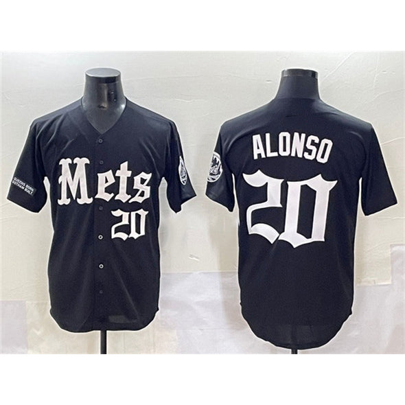 New York Mets #20 Pete Alonso Black Puhics 'Gotham Gothic Edition' Vapor Premier Limited Stitched Jersey