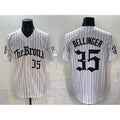 New York Yankees #35 Cody Bellinger White Puhics Pinstripe 'Gothic Legacy Edition' Vapor Premier Limited Stitched Jersey