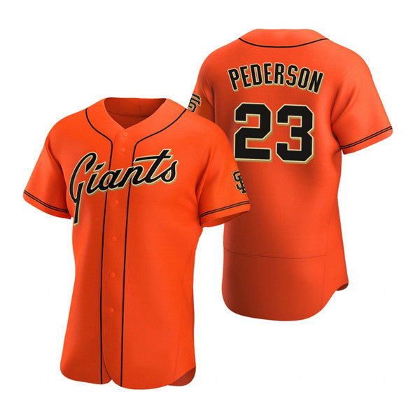 San Francisco Giants #23 Joc Pederson Orange Puhics Flex Base Stitched Jersey