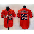 Detroit Tigers #25 Gleyber Torres Orange Puhics With Patch Vapor Premier Limited Stitched Jersey 2