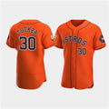 Houston Astros #30 Kyle Tucker Orange Puhics 60th Anniversary Flex Base Stitched Jersey