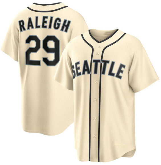 Seattle Mariners #29 Cal Raleigh Cream Puhics Alternate Stitched Jersey