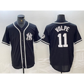 New York Yankees #11 Anthony Volpe Black White Puhics Cool Base Stitched Jersey