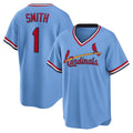 St. Louis Cardinals #1 Ozzie Smith Light Blue Puhics Road Cooperstown Collection Player Jersey