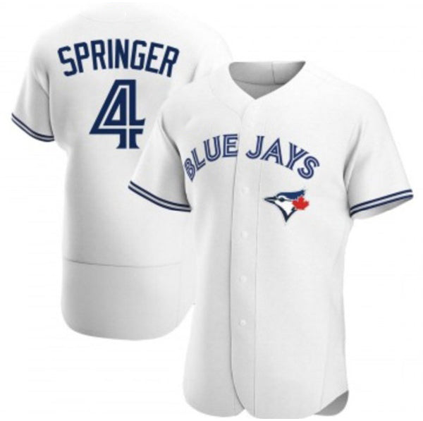 Toronto Blue Jays #4 George Springer White Puhics Flex Base Stitched Jersey