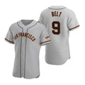 San Francisco Giants #9 Brandon Belt Gray Puhics Road Jersey