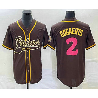 San Diego Padres #2 Xander Bogaerts Brown Puhics NEW 2023 City Connect Cool Base Stitched Jersey