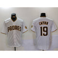 San Diego Padres #19 Tony Gwynn White Puhics Team Logo Stitched Cool Base Jersey