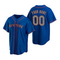 Custom New York Mets Royal Puhics Stitched Cool Base Road Jersey