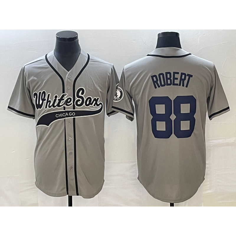 Chicago White Sox #88 Luis Robert Grey Puhics Cool Base Stitched Jersey 2