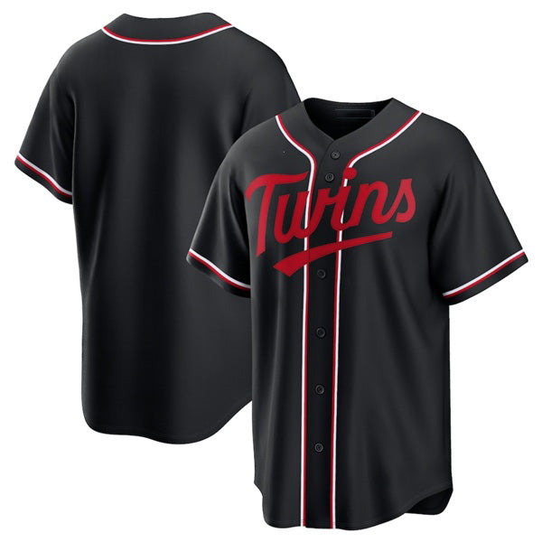Minnesota Twins Blank Black Puhics Out Stitched Jersey