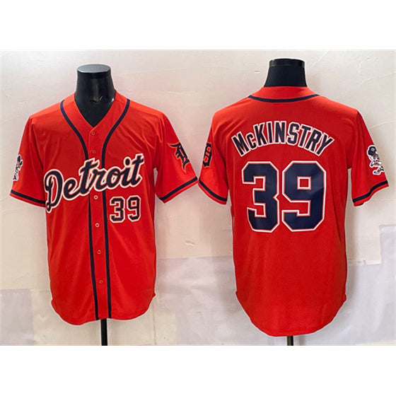 Detroit Tigers #39 Zach McKinstry Orange Puhics With Patch Vapor Premier Limited Stitched Jersey