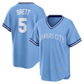 Kansas City Royals #5 George Brett Light Blue Puhics Road Cooperstown Collection Player Jersey