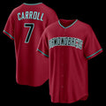 Arizona Diamondbacks #7 Corbin Carroll Crimson Puhics Alternate 2 Replica Jersey