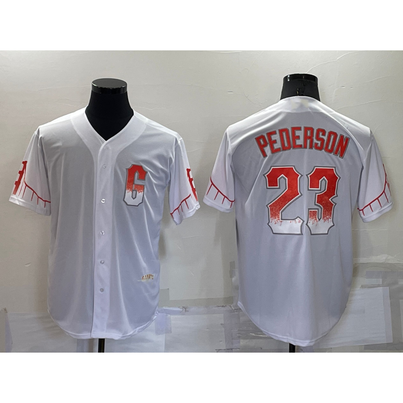 San Francisco Giants #23 Joc Pederson White Puhics 2021 City Connect Stitched Cool Base Jersey