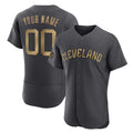 Custom Cleveland Guardians Active Player Charcoal Puhics 2022 All-Star Flex Base Stitched Jersey