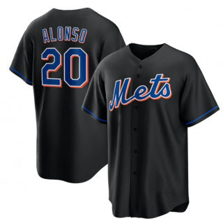 New York Mets #20 Pete Alonso Black Puhics 2022 Cool Base Stitched Jersey