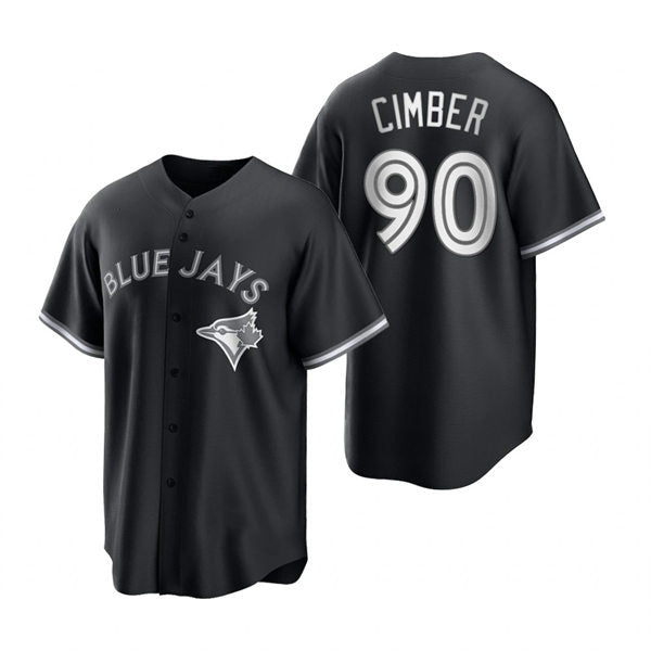 Toronto Blue Jays #90 Adam Cimber Black White Puhics Collection Jersey
