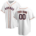 Custom Houston Astros White Puhics Home Replica Jersey