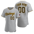Custom Pittsburgh Pirates Gray Puhics Stitched Flex Base 2020 Road Jersey
