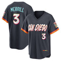 San Diego Padres #3 Jackson Merrill Obsidian Puhics 2026 City Connect Stadium Jersey