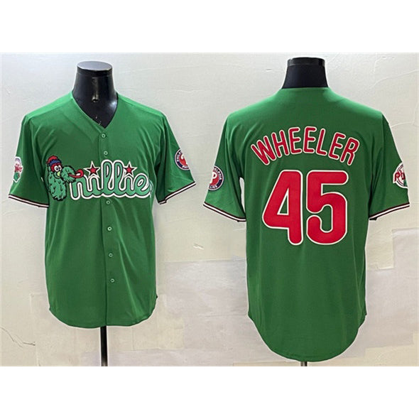 Philadelphia Phillies #45 Zack Wheeler Green Puhics Phanatic Limited Stitched Jersey
